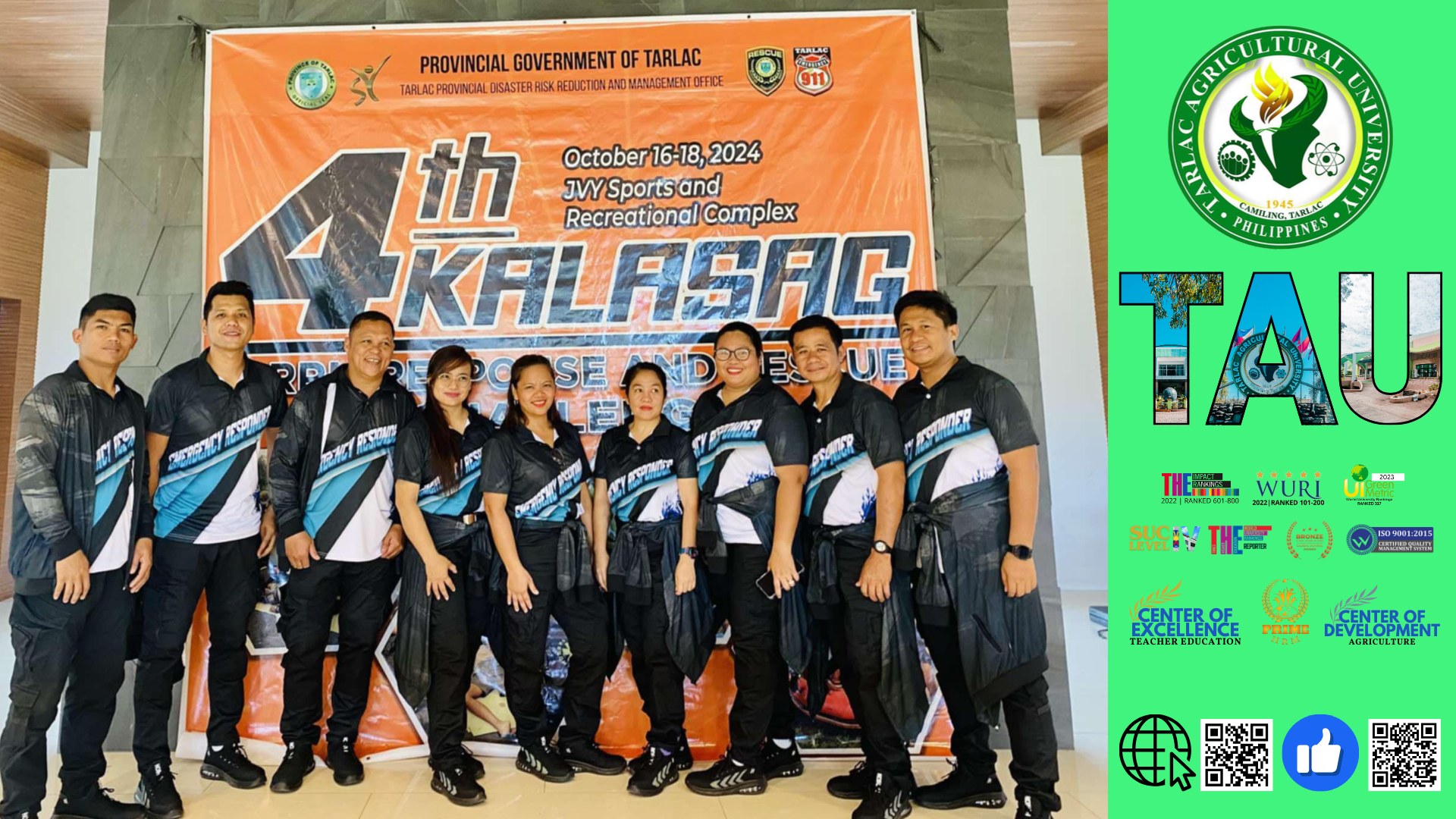 ğ��‚ğ��€ğ���ğ��“ğ��”ğ��‘ğ��„ğ��ƒ ğ��ˆğ��� ğ��‹ğ��„ğ���ğ��’ | The Provincial Disaster Risk Reduction and Management Office (PDRRMO) of Tarlac holds its 4th KALASAG Response Rescue Challenge that brings together Local Government Units (LGUs), Uniformed Personnel, and Volunteer Groups in the Province at the Tarlac Recreational Park, 16-18 October